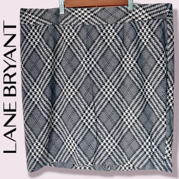 Lane Bryant Dresses & Skirts - Plus Size+ Lane Bryant Gray Plaid Houndstooth Business Academia Pencil Sz 22